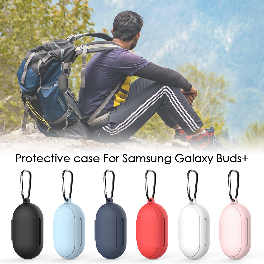 2 in 1 Soft Silicone Protective Case Cover For Samsung Galaxy Buds Plus Metal Colorful Sticker For Samsung Galaxy Buds Plus