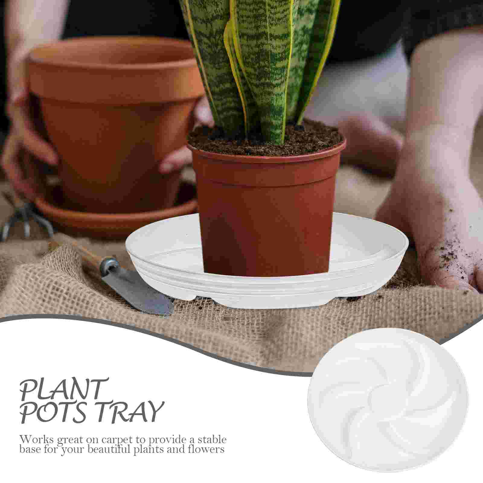 5pcs Large Plant Pot Base Resin Flowerpot Round Tray Succulent Pot Trays