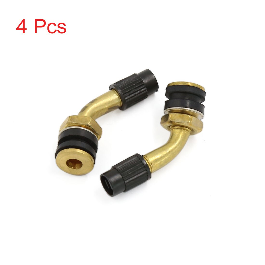 UXCELL Motorcycle Scooter Brass Bent Angled Tubeless Tyre Tire Valve Stem Adapter 4Pcs