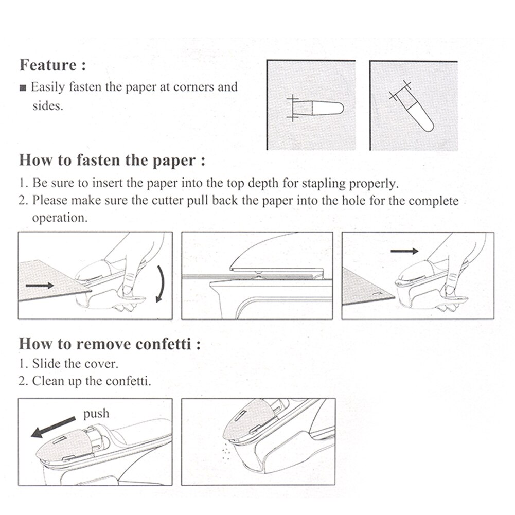 Hand-held Mini Safe Stapler without Staples Staple Free Stapleless 7 Sheets Capacity for Paper Binding Business School Office