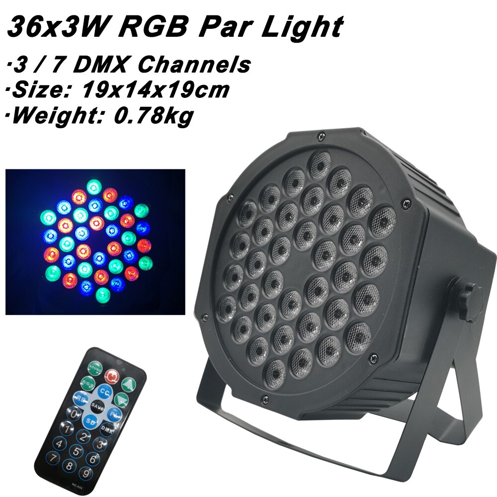 30W Led Wash Spot 2IN1 Par Licht Rgbw Kleur Verlichting Strobe Dmx Controller Voor Disco Dj Music Party Club bar Verduistering Lamp: 36Pcs Par Light / uk plug