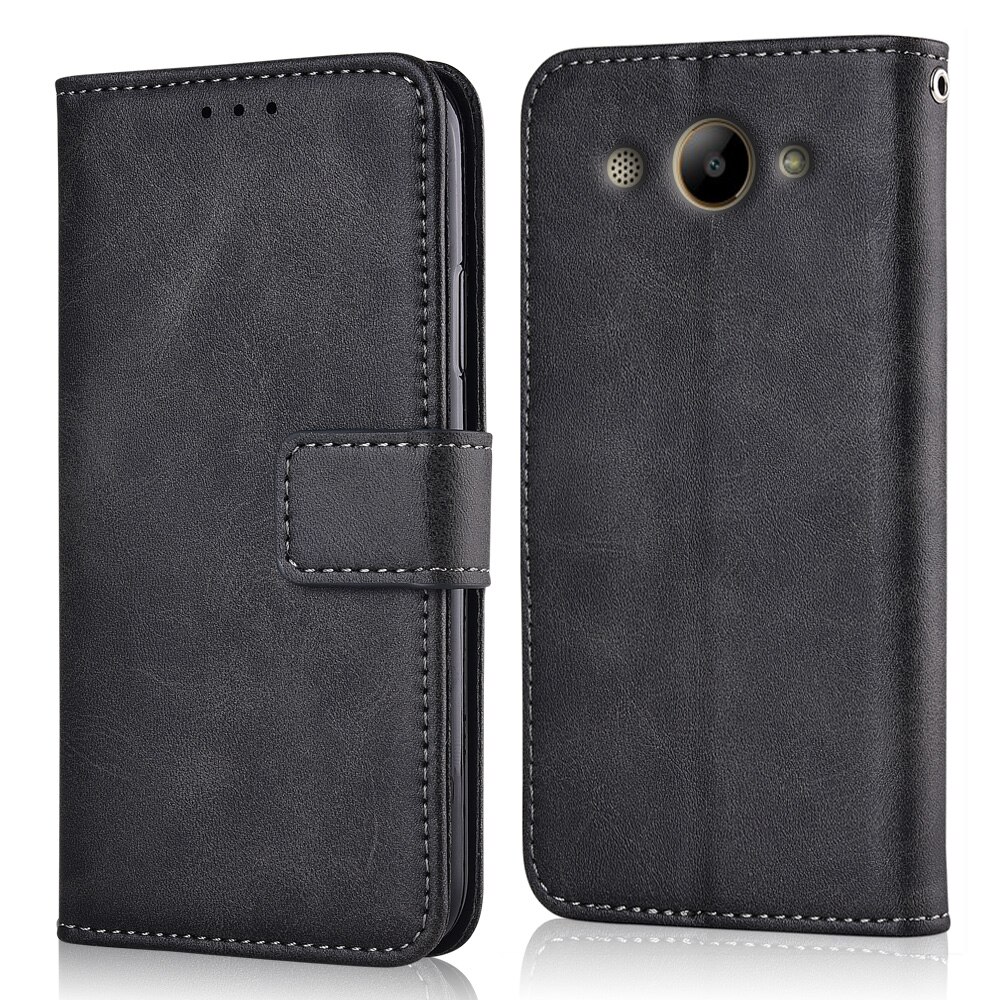 Für Huawei Y3 CRO-L02 CRO-L22 CRO-L03 CRO-L23 CRO-U00 Fall Für Auf Y3 Y32017 Coque Brieftasche Fall Buch Fall flip Abdeckung: niu-Dark Grey