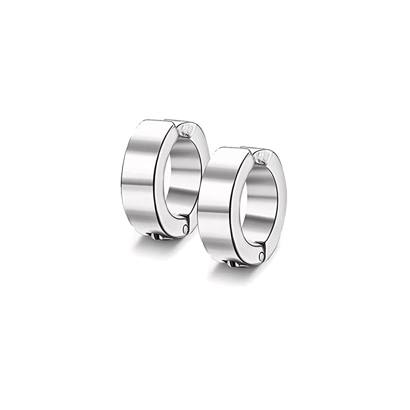 12 Pairs Stainless Steel Non Pierced Magnetic Earrings for Men Women CZ Clip on Dangle Earrings Set Hip Hop Rock Punk Retro: StyleC-Steel-1 pairs
