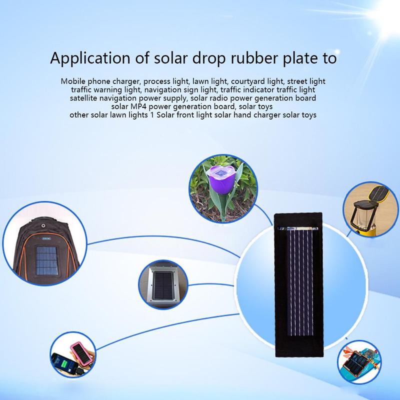 Round Black Mini Solar Panel Polycrystalline Board Glue Diy Charging Handicrafts Silicon Camping Outdoor Porta L0I9