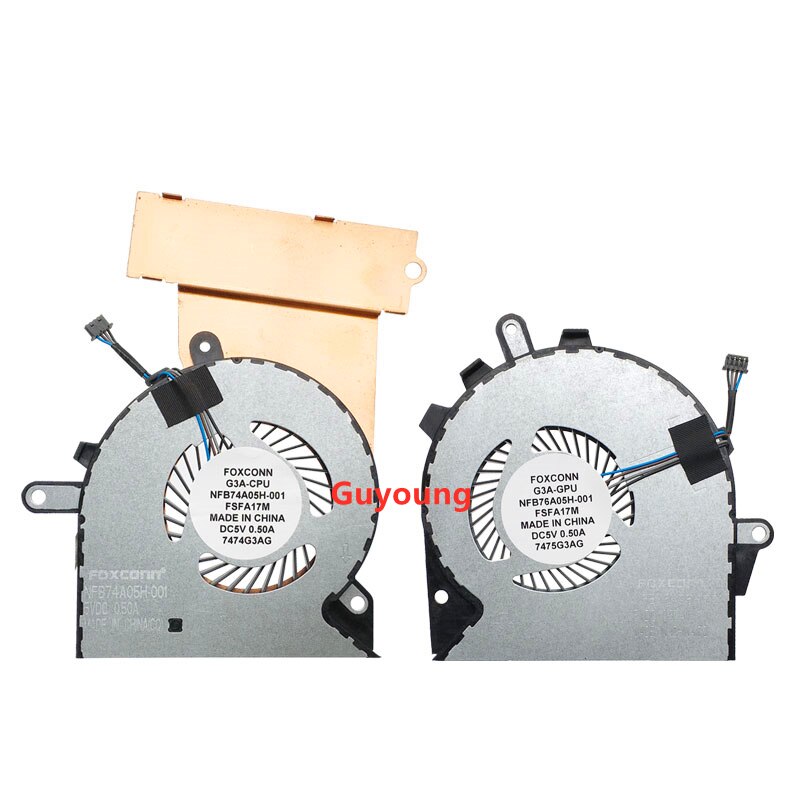 laptop CPU GPU cooling Fan for HP OMEN 15-CE COOLER FAN G3A-CPU G3A-GPU 929455-001 929456-001 heatsink