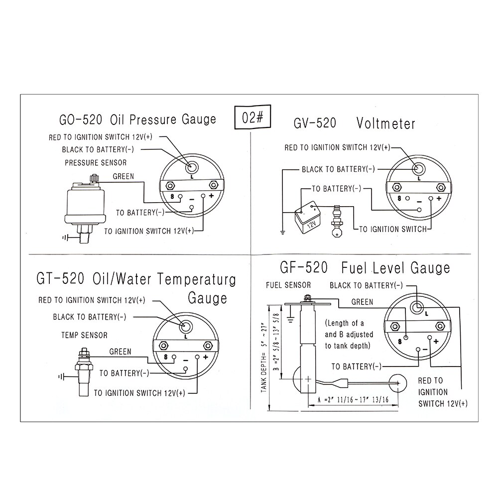 Water Temperature Meter Automobile Vehicle Meter Car Gauge Voltmeter 12V 2" 52mm 0-100PSI Oil Pressure Gauge