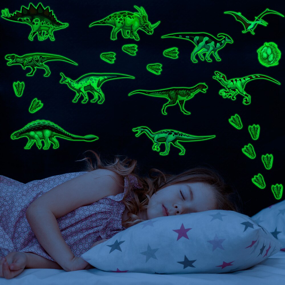 Dinosaurussen Gloeiende Stickers Set Home Decor Muur Glow In Dark Sticker Slaapkamer Woonkamer Decoratie Jongens Meisjes