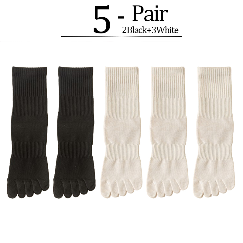 5 Pairs/lot Women Five Fingers Socks 100% Cotton Solid Colour Ladies Split Toe Sports Socks Spring Autumn Harajuku Toe Socks: Dark Red