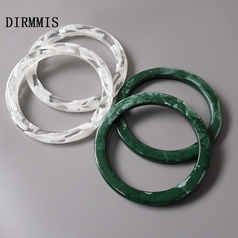 Woman Bag Accessory White Green Acrylic Resin Bag Parts Luxury Handcrafted Wristband Women Replacement Bag Handle Circlet