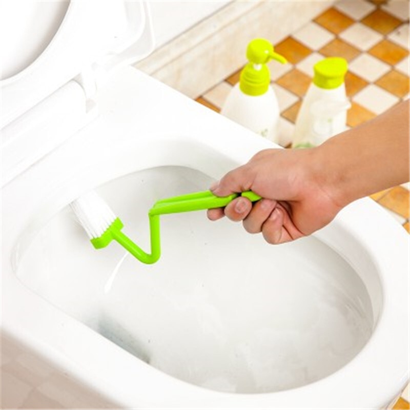 Toilet Cleaning Brush Toilet Brush Scrubber Curved Clean Side Bending Handle Corner Brush toilet brush