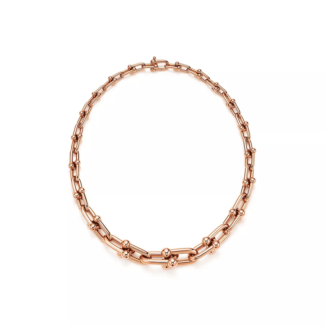 50 cm super overdreven, zware, gladde, minimalistische ketting met hoefijzergesp, ketting in Europese en Amerikaanse stijl: Black
