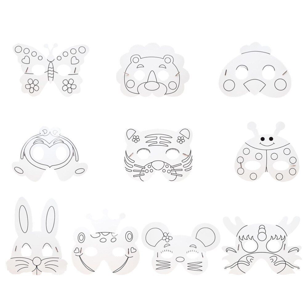 1 Set Van Diy Schilderen Board Kids Coloring Dawing Board Blank Board Diy Graffiti Materiaal (10Pcs Blank Masker)