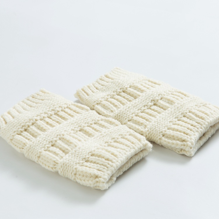 Calentadores de lana de tacón alto para mujer y niña, calentadores de piernas de punto, tobilleras cálidas, 1 par: white