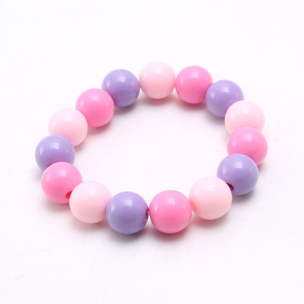 1 pièces/coloré acrylique perles Bracelets filles bébé élastique perlé Bracelets pour fête enfants enfant bijoux: 01