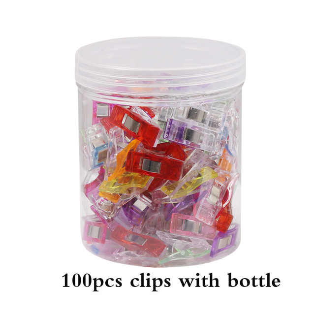 50Stck NäHenne Clips Stoff Handwerk Kunststoff Clips Säumen Schellen Häkeln betroffen basteln Clips für Patchwork Bekleidungs Zubehör: 100Stck