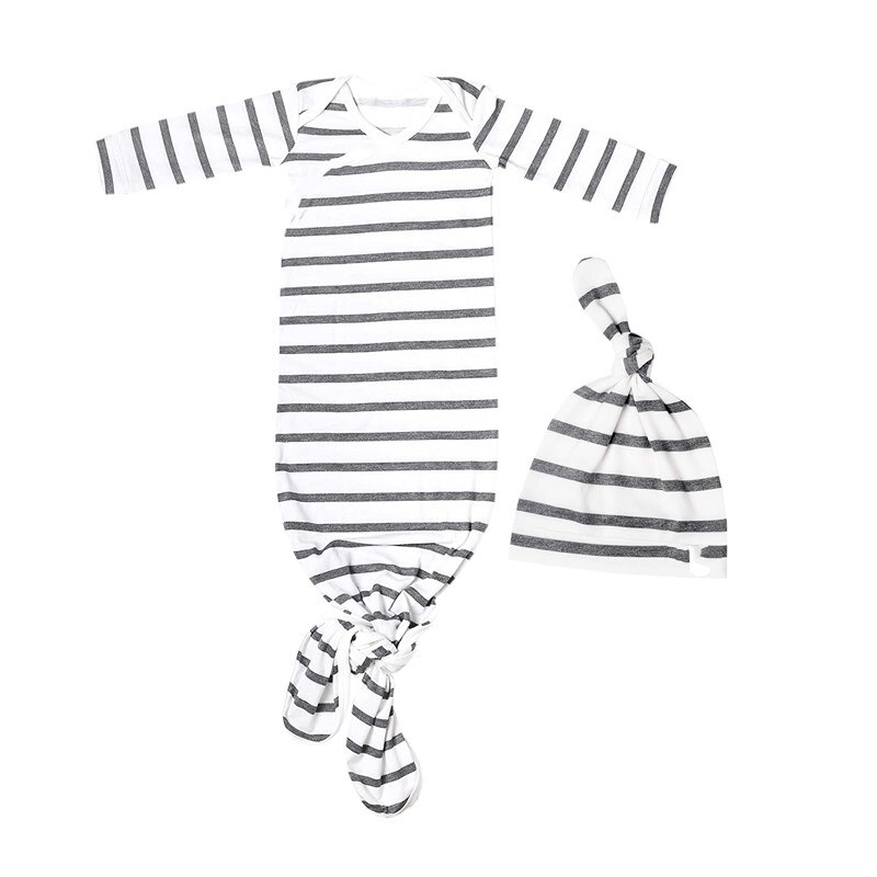 2 Stks/set Pasgeboren Baby Inbakeren Deken Kinderen Slapen Inbakeren Mousseline Wrap Hoofdband Baby Sleep Gown Baby Pyjama: D