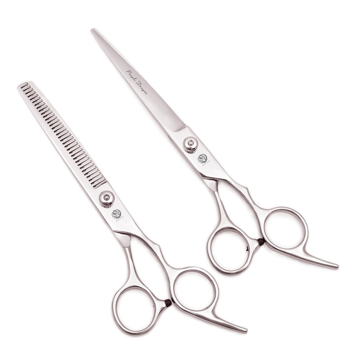 Professionelle Hundesalon Schere Set 6.0 "Edelstahl Lila Drachen Hund Schere Gebogene Schere Gerade Schere Ausdünnung Schere Z4001