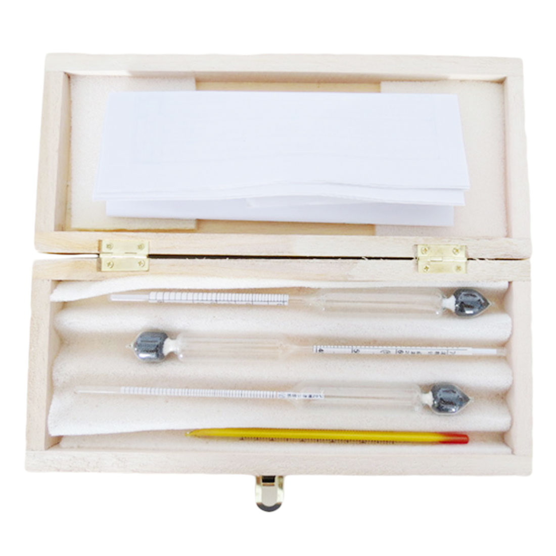 Alcohol Wine Hydrometer Meter In Wooden Box Vintage Alcoholmeter Concentration Instrument Meter (0-40%, 30-70%, 70