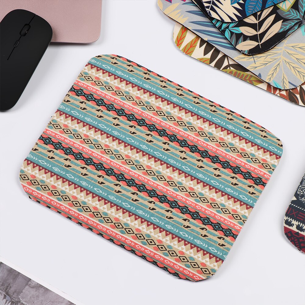 Ethnic Style Canvas Mouse Pad Mice Mat Rubber Anti-slip Durable Desk Cushion Tablet Mat Computer Peripherals Accessory