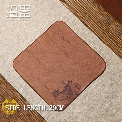Serviette chinoise en coton et lin épais, petite table à thé, absorbante, Zen, tapis de vaisselle: 04