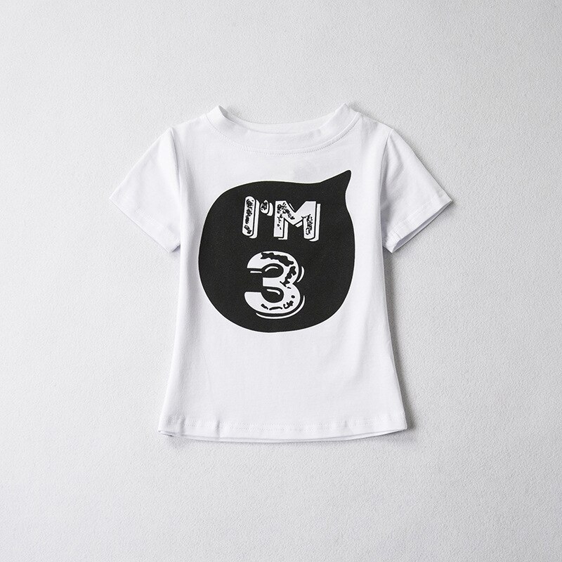 Del Capretto del bambino T-Shirt Vestiti del Bambino Primavera/Autunno del capretto Manica Corta Creativo Alfabeto Del Modello Panni