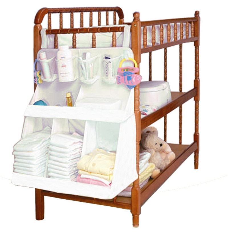 Baby Crib Kinderen Bed Opknoping Tas Draagbare Waterdichte Luiers Bedside Organizer Bed Bumper Wieg Zak Beddengoed Accessoires