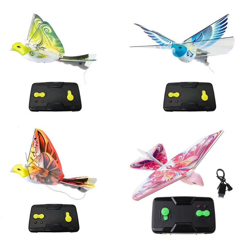 1 Juego de alas biónicas de pájaros volando con Control remoto, de 2,4G, aves de imitación, juguete para para niños