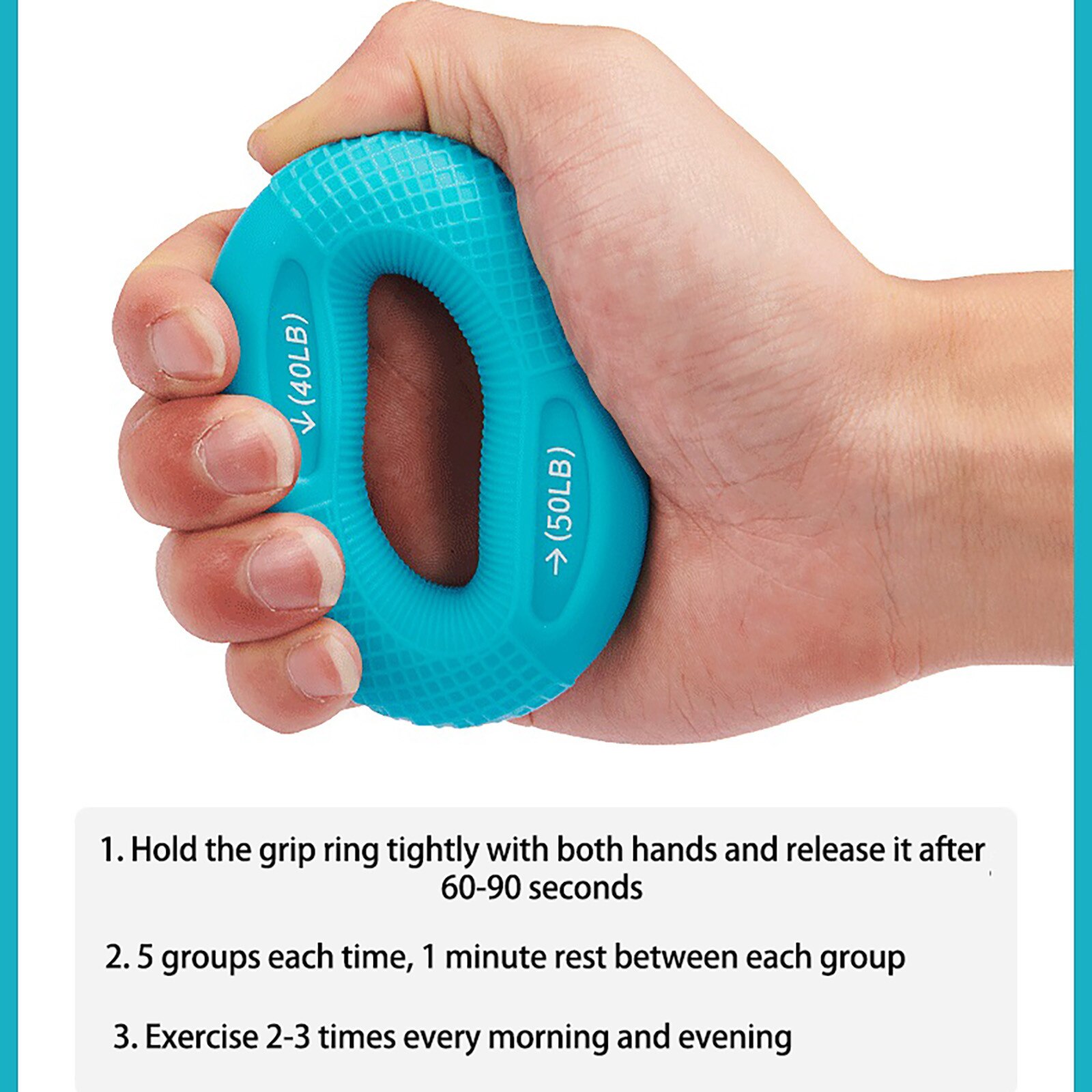 Grip Strength Trainer Ring Silicone Adjustable Hand Grip 20-80LB Gripping Ring Finger Forearm Trainer Carpal Expander Muscle