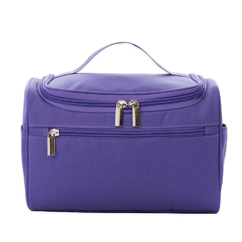 Multifunzionale sacchetto di immagazzinaggio delle donne degli uomini di borsa da viaggio impermeabile portatile di grande capacità gancio borsa toilette bagno portatile sacchetto appeso: Purple