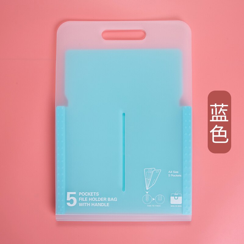 Plastic A4 Map File Manager Ontvangst Bestand Extension Bestand Pakket Wetsvoorstel Map Papier Houder Kantoorbenodigdheden: Blue