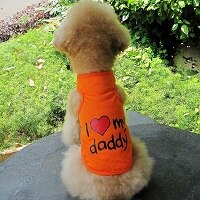 Sommer hund veste t-shirt tøj frakke kæledyr kat hvalp bomuld sød vest tøj til hunde kostumer str. s-xxl: Orange / M