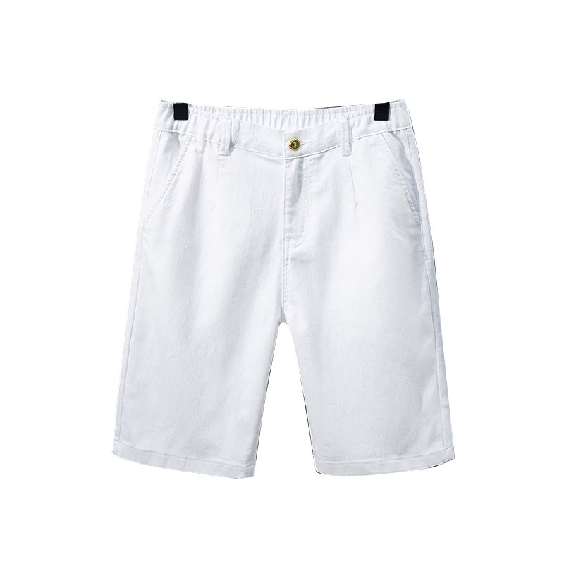 4XL 5XL 6XL 7XL Mannen Straight Losse Pure Wit Lichtgewicht Stretch Denim Shorts Zomer Mode Toevallige Dunne Elastische Taille shorts