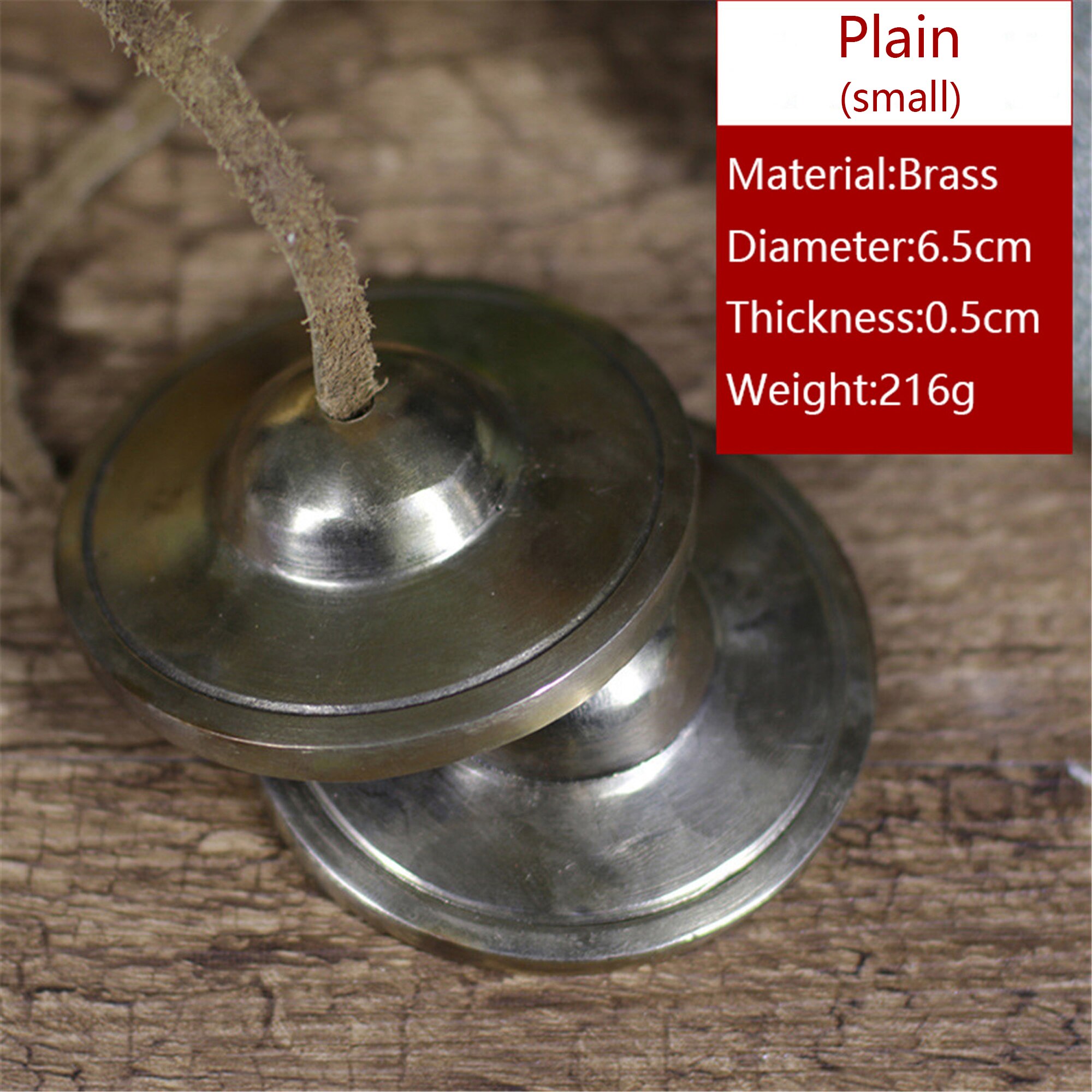 Campanilla de Tingsha tibetana hecha a mano con Om/nube de la suerte/Mantra, platillos de nepalí, el mejor para sanación de sonido de meditación: Plain(brass)