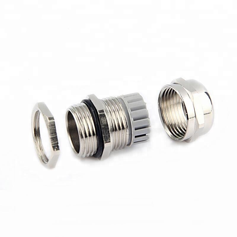 Connecteur de glande de câble métallique série M étanche IP68, câble métrique en laiton nickelé M12 M14 M16 M18 pour câble de 3 à 44mm