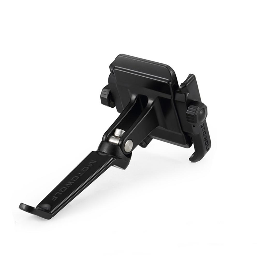 Aluminum Motorcycle Phone Holder For iPhoneX 8 7 6s 4 inch -6.6 inch Electric Motorcycle Holder Bicycle Bike Navigation Holder: Black