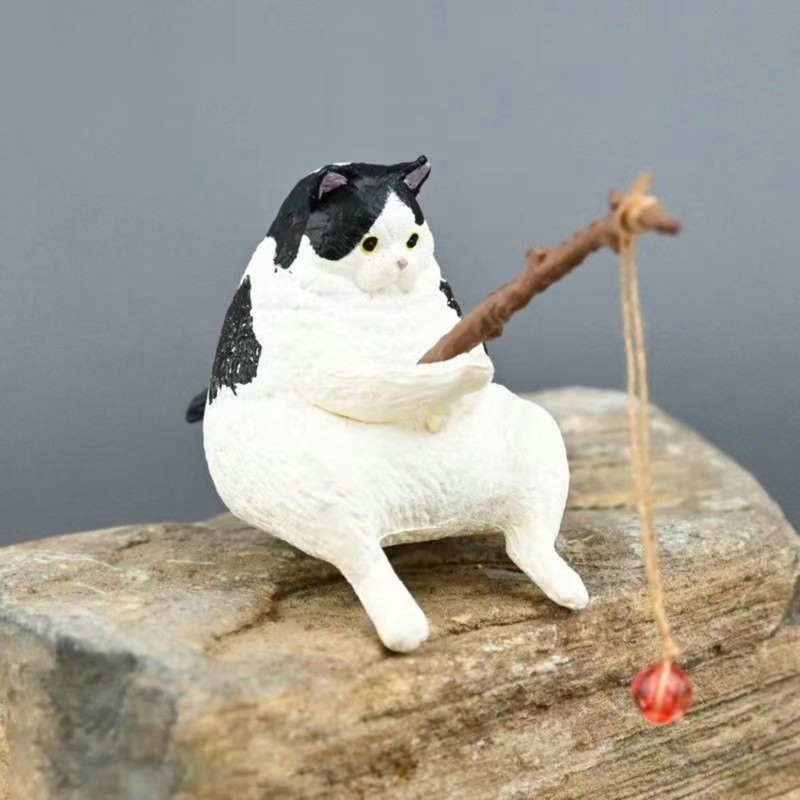 Vissen Kat Ornamenten Aquarium Landschapsarchitectuur Aquarium Decoratie Mini Kat Standbeeld Aquarium Accessoires Huishoudelijke Benodigdheden