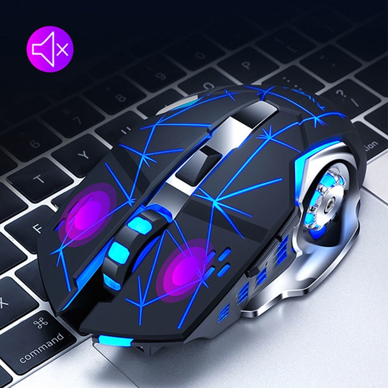 Kabellose gaming-maus, wiederaufladbar, leise, mit kühlender atemlampe, ergonomisch, reaktionsschnell, für laptop, pc, macbook und büro.