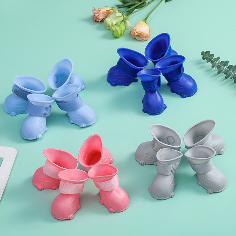 Puppy Schoenen Hond Regen Laarzen Waterdicht Antislip Comfortabele Regen Schoenen Leuke Outdoor Zachte Siliconen Schoenen Voet Set chihuahua