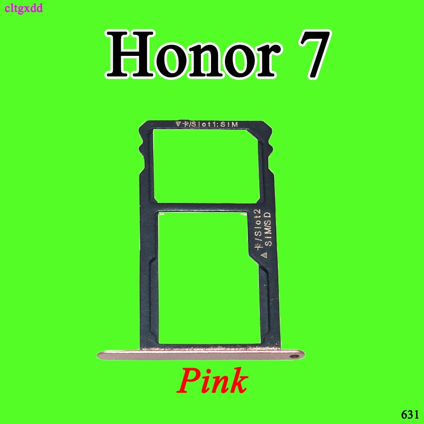 Cltgxdd sim-kortbakke slotholder adapter tilbehør til huawei honor 7 7a 7c 7x reservedele: Honor 7-- pink