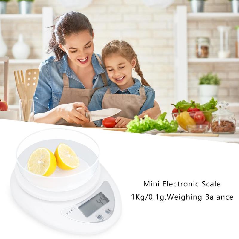 1Kg/0,1g Mini Elektronische Waage Küche Backen Sauerei Waage Bewegliche Digital Skala LED Waagen