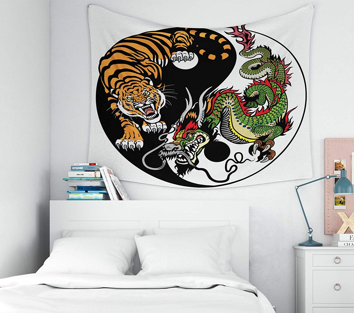 Home Decor Tapestry Dragon Tiger Yin Yang Symbol H... – Vicedeal