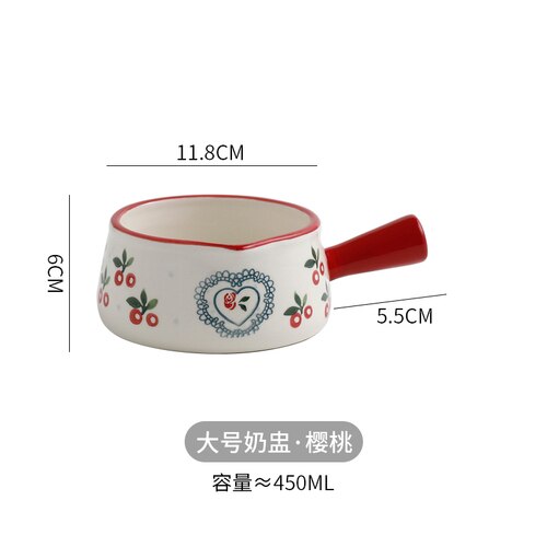 Modern ceramic small milk jug mini milk cup with handle milk jug coffee cup home breakfast salad oatmeal bowls cute tableware: large-1