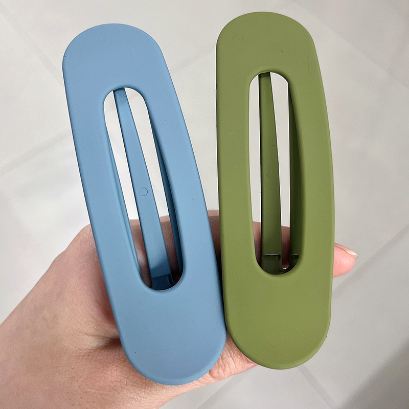 2 pçs coreano fosco para mulheres grandes grampos de cabelo fosco grande clipe franja presilhas meninas acessórios para o cabelo: Bege