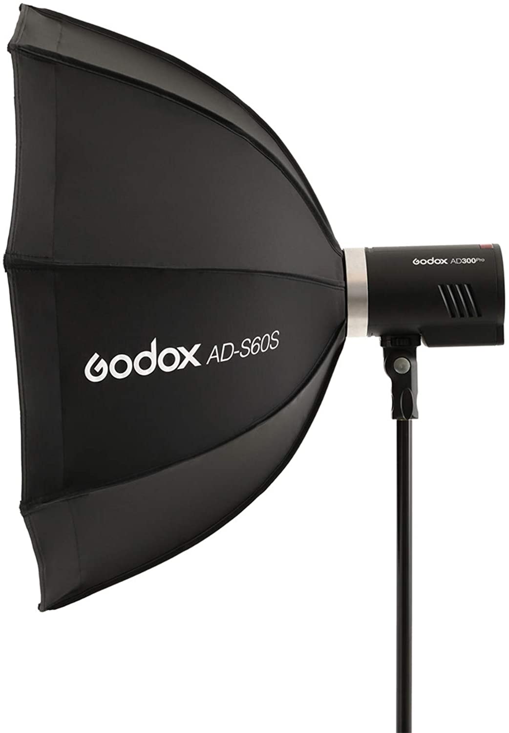 Godox AD-S60S ADS60S Umbrella Style 60cm Quick Fold Silver SoftBox with Grid Godox Mount for AD400Pro, AD300Pro, LED ML60
