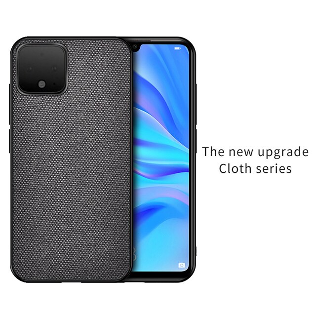 IKrsses para Google Pixel 4 funda de tela Simple de PU funda trasera dura de borde suave para Google Pixel 4 XL duro volver cubierta de la cáscara: For Google Pixel 4 / Black