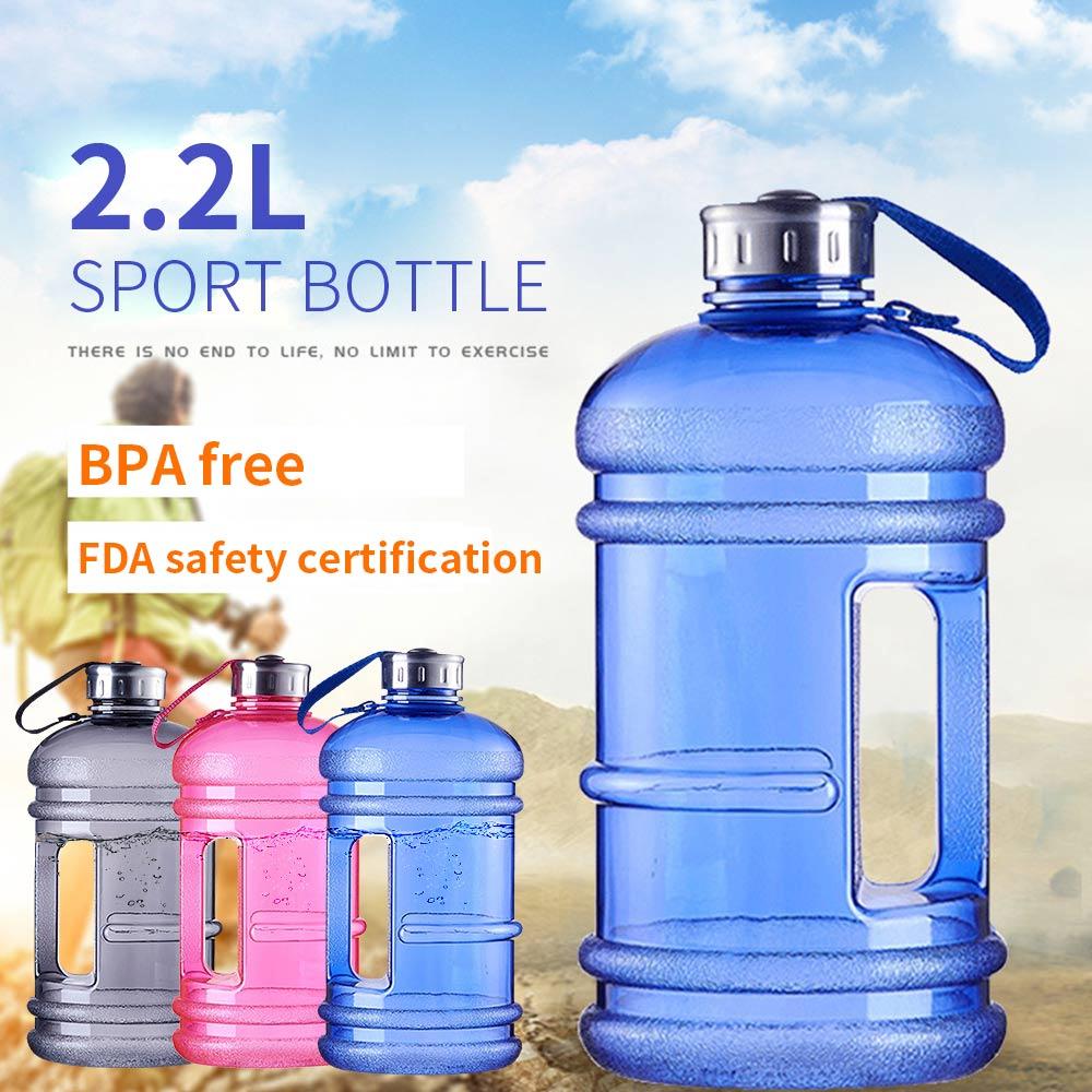 2.2L Water Bottle Large capacity Sports Drinking Bottle Easy To Carry Gym Fitness Kettle Outdoors Water Shaker Camping Fitness
