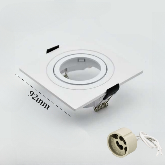 Ingebedde Vierkante LED Halogeen Lampvoet Houder GU10/MR16 Lamp Vervangbare Plastic Beugel Plafond Spotlight Montage Frame Fitting: orange / Black