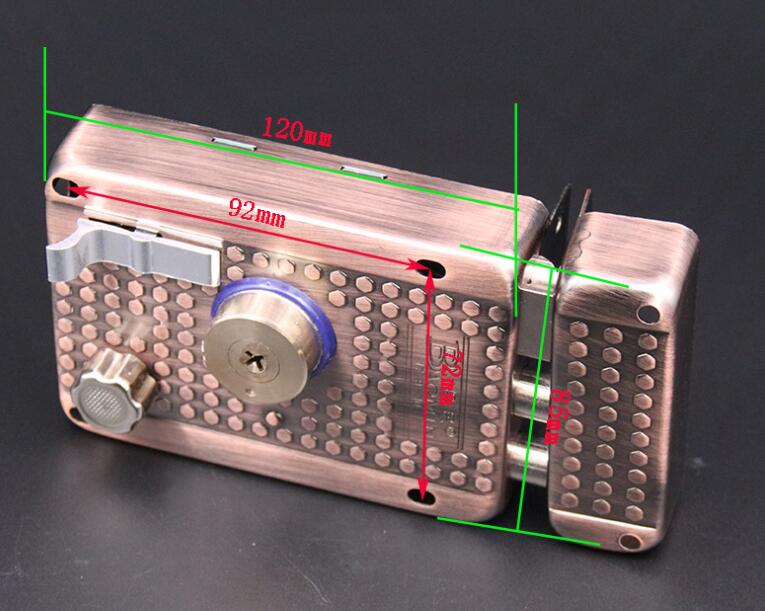 Door Lock Strong Deadbolt Home Security Universal Exterior Anti-theft Accessory Stainless Steel Multiple Insurance Smooth