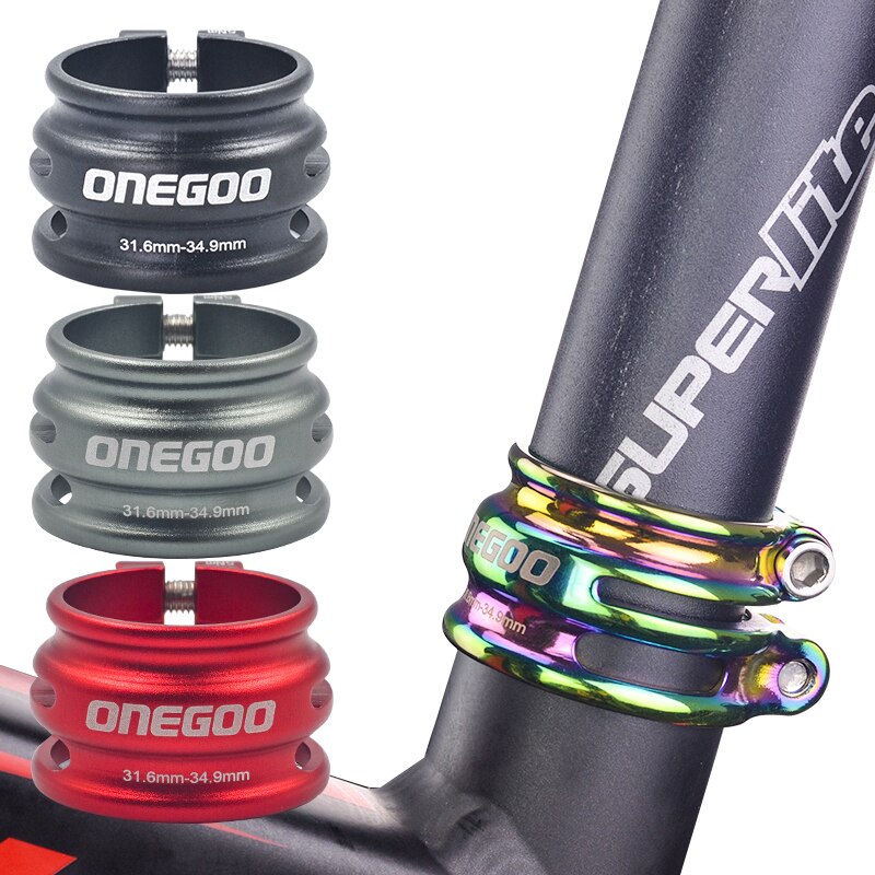 ONEGOO – collier de serrage de tige de selle de vélo en Fiber de carbone, Double couche réglable, en alliage d&#39;aluminium, 31.8/34.9mm, pour vtt