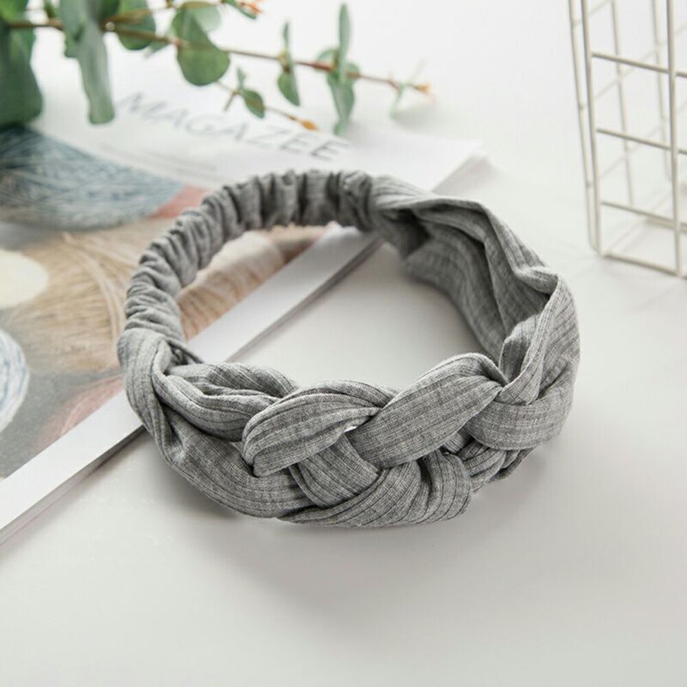 diadema para mujer estilo bohemio con nudo cruzado, diademas DIY, soporte para el pelo de de Color caramelo, accesorios de aro de pelo